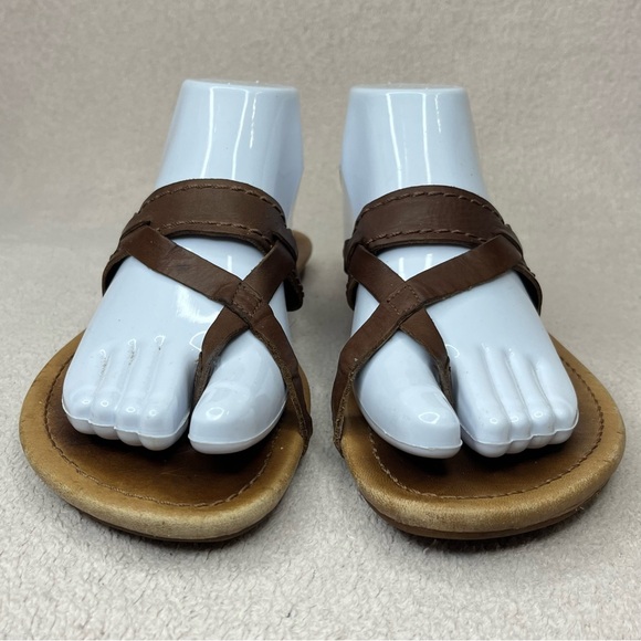 UGG Leather Strappy Flip Flops Sandals-Brown-Women’s 8-Casual-Classic-Designer - Picture 5 of 10